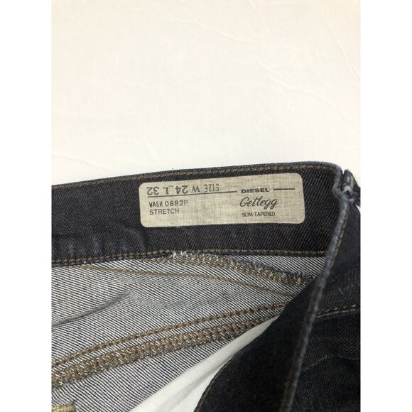 Diesel Industry Getlegg Woman 24X32 Blue Denim Jeans Stretch Slim Tapered - Picture 5 of 8